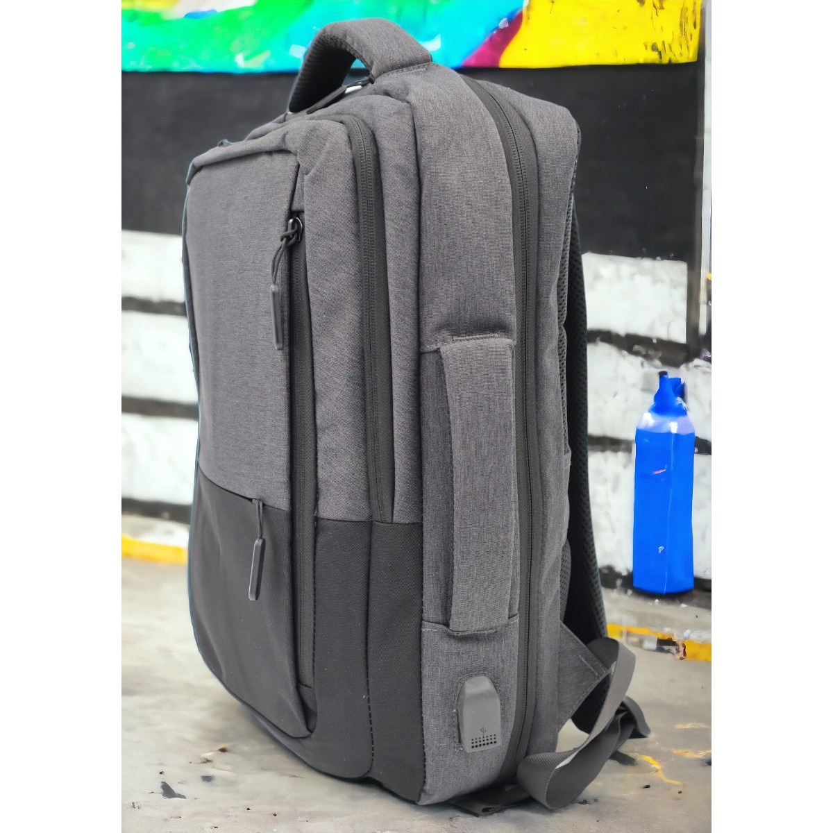 Rucsac multifunctional pentru laptop si tableta, port USB, 43x31x17cm, 1129, gri