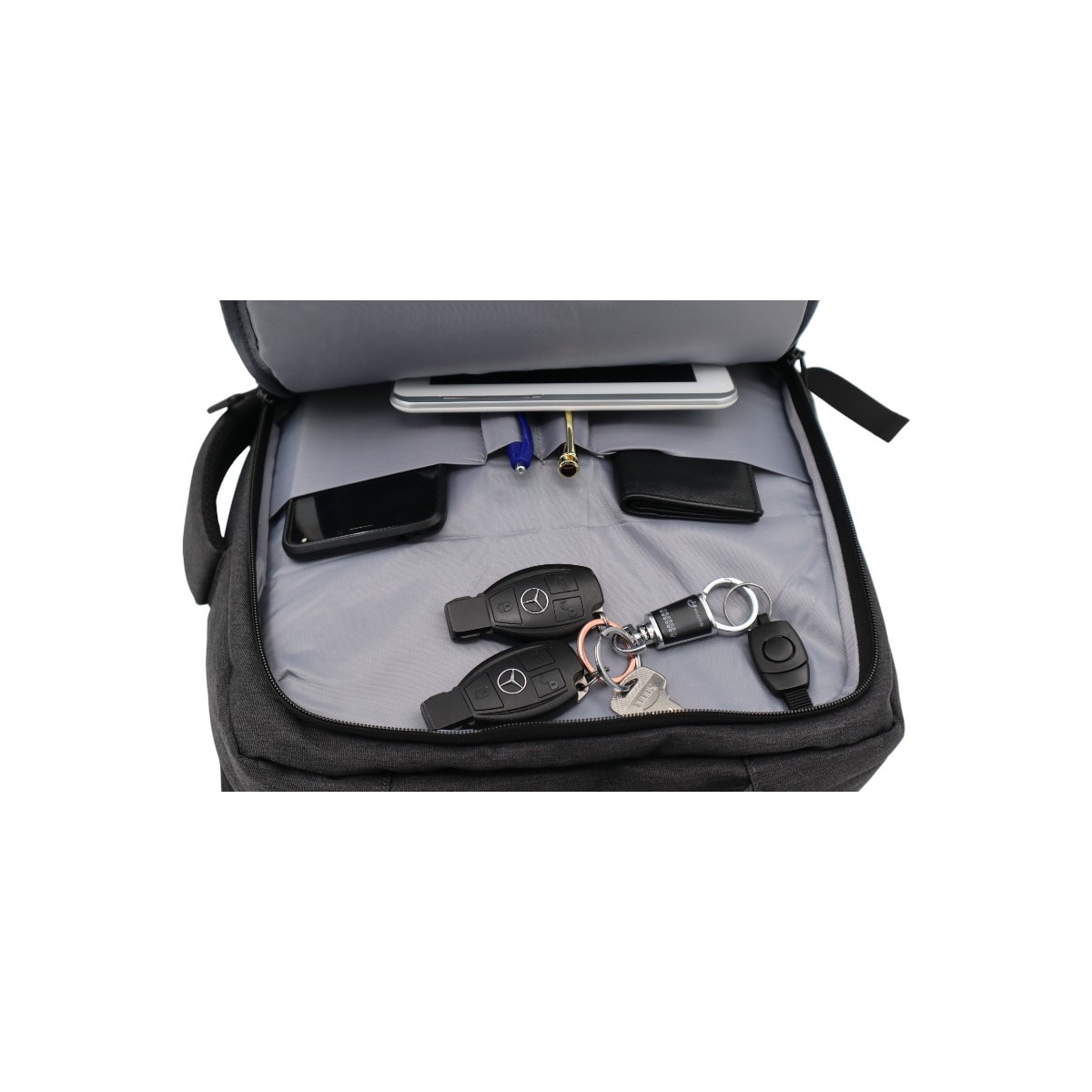 Rucsac multifunctional pentru laptop si tableta, port USB, 43x31x17cm, 1129, gri