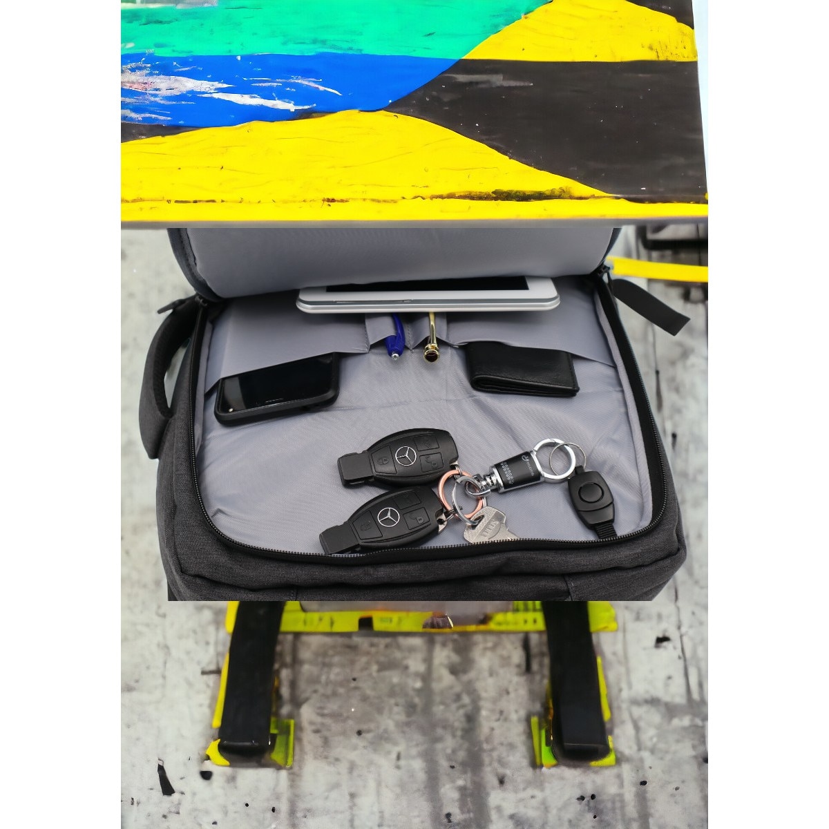 Rucsac multifunctional pentru laptop si tableta, port USB, 43x31x17cm, 1129, gri