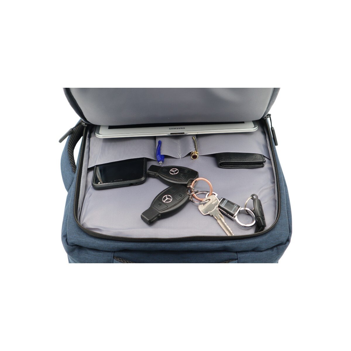 Rucsac multifunctional pentru laptop si tableta, port USB, 43x31x17cm, 1129, blue