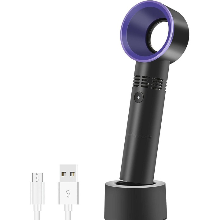 Преносим вентилатор, EXCITED, преносим, USB, 3-6 часа, 3 скорости, черен