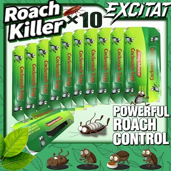 Set de 10 capcane pentru gandaci, Excitat®, sigur, non-toxic, portabil, verde