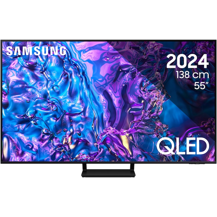 Televizor SAMSUNG QLED 55Q70D, 138 cm, Smart, 4K Ultra HD, 100 Hz, Clasa E (Model 2024)