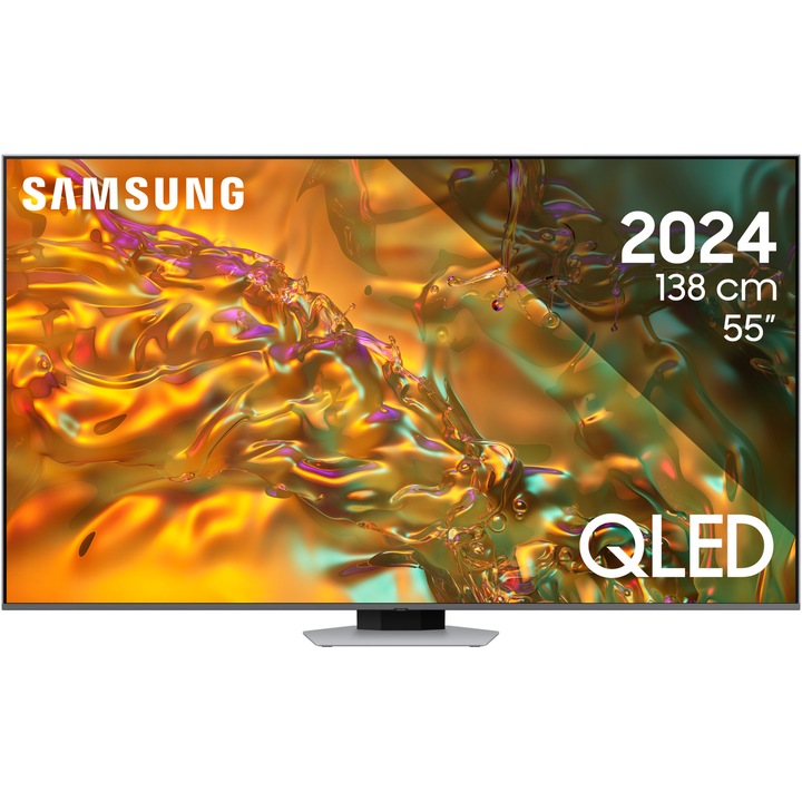Телевизор SAMSUNG QLED 55Q80D, 55" (138 см), Smart, 4K Ultra HD, 100 Hz, Клас F (Модел 2024)