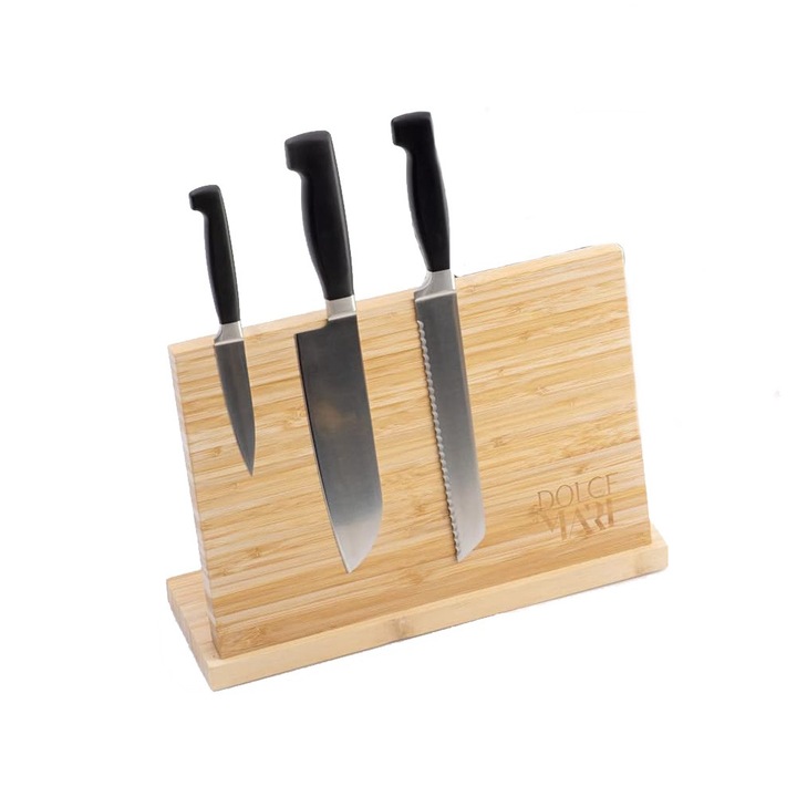 Mágneses késtartó, Dolce Mare, két bambusz oldal, XXL, 35 x 25x11 cm