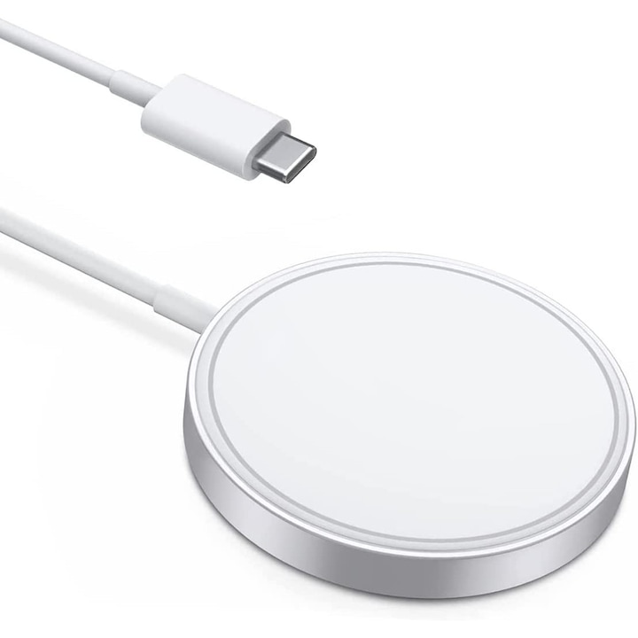 ZAFIT® MagSafe съвместимо безжично зарядно устройство, Fast-Charging 15W, съвместимо с Iphone 15/14/13/12/11/Pro/Pro Max/Plus, бяло