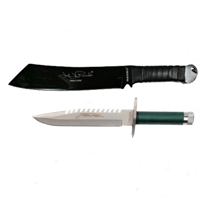 Első Blood vadászkés és Rambo IV Machete készlet, Depox®, tok mellékelve