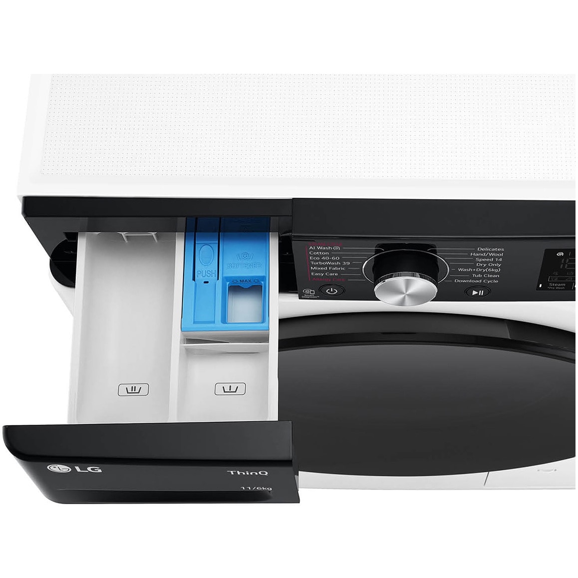 Masina spalat rufe cu uscator LG F4DR711S2H, Spalare 11 kg, Uscare 6kg, 1400 rpm, Clasa D, Turbo Wash, Wi-Fi, Autodose,Alb