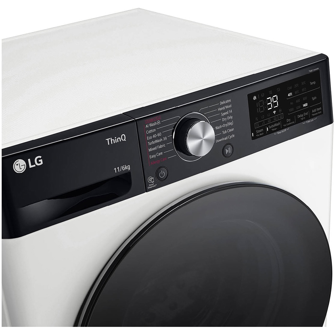 Masina spalat rufe cu uscator LG F4DR711S2H, Spalare 11 kg, Uscare 6kg, 1400 rpm, Clasa D, Turbo Wash, Wi-Fi, Autodose,Alb