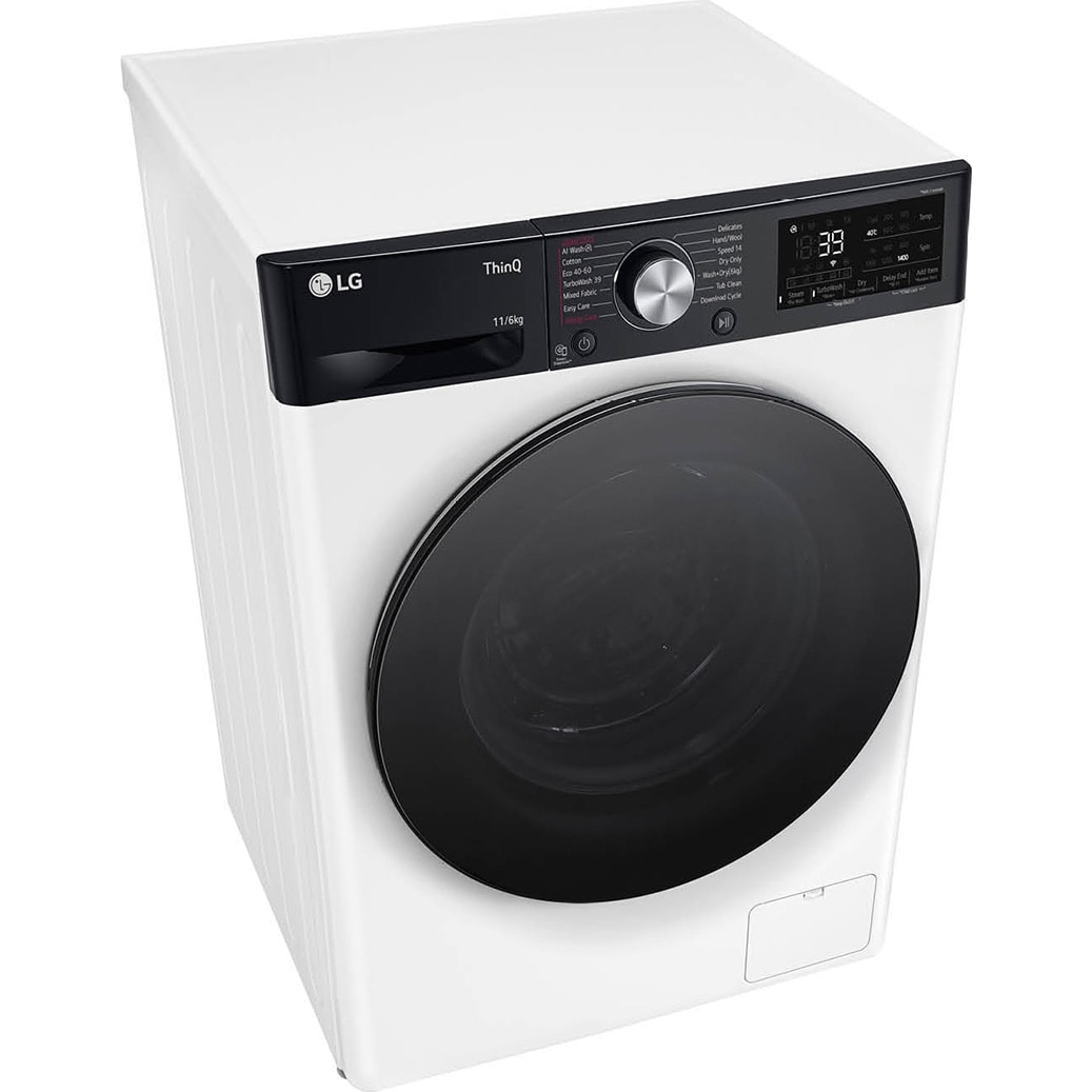 Masina spalat rufe cu uscator LG F4DR711S2H, Spalare 11 kg, Uscare 6kg, 1400 rpm, Clasa D, Turbo Wash, Wi-Fi, Autodose,Alb