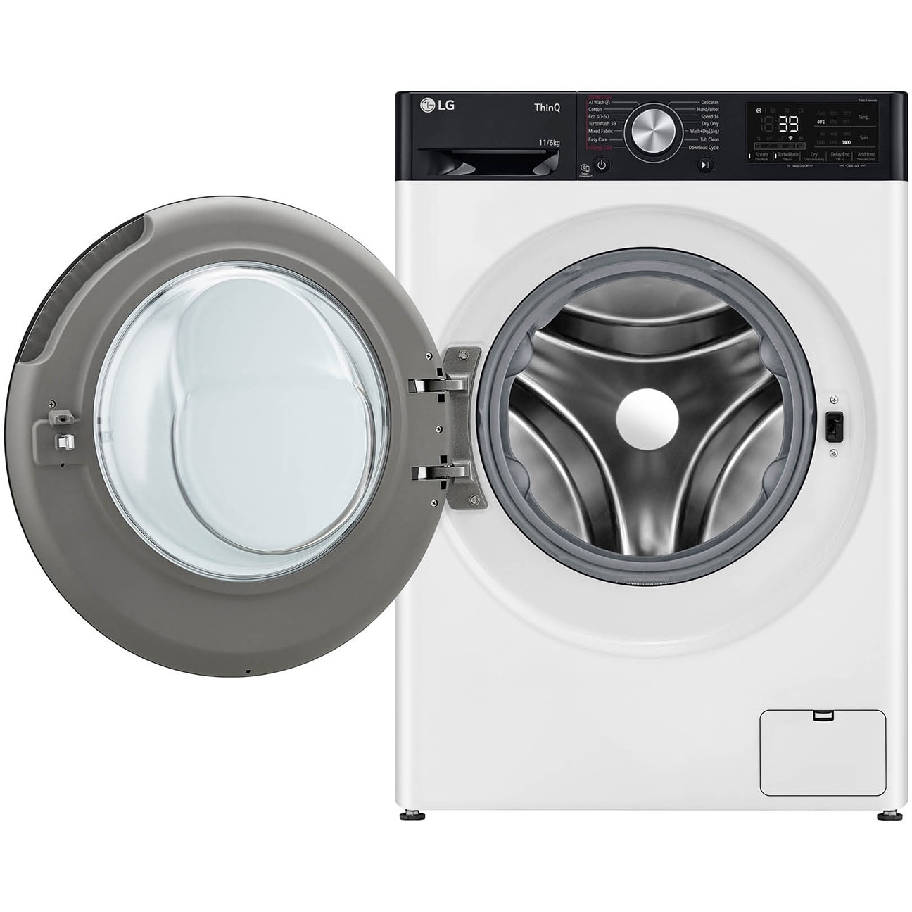 Masina spalat rufe cu uscator LG F4DR711S2H, Spalare 11 kg, Uscare 6kg, 1400 rpm, Clasa D, Turbo Wash, Wi-Fi, Autodose,Alb