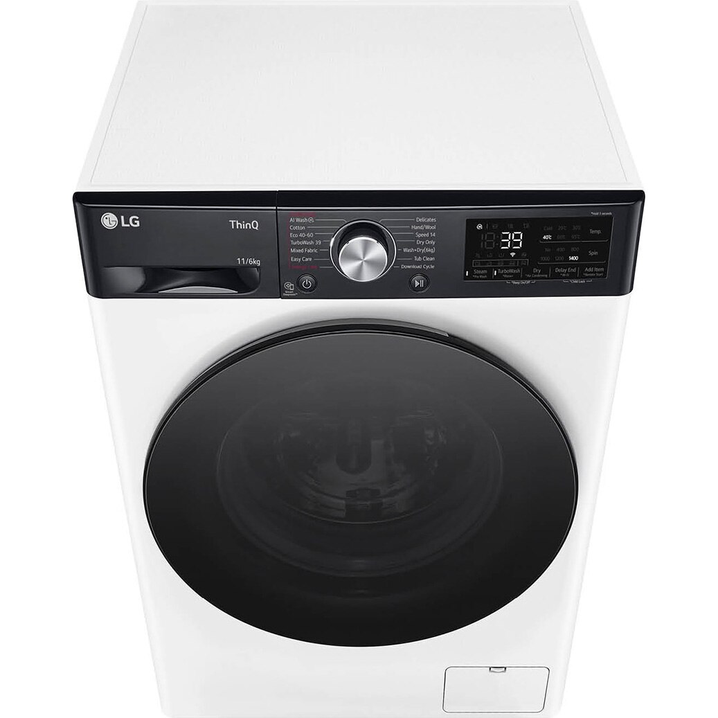 Masina spalat rufe cu uscator LG F4DR711S2H, Spalare 11 kg, Uscare 6kg, 1400 rpm, Clasa D, Turbo Wash, Wi-Fi, Autodose,Alb