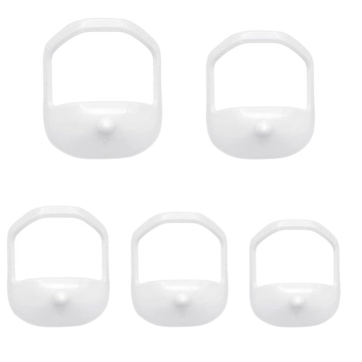 Sabloane pentru tuns barba, Plastic, 5 buc, Alb