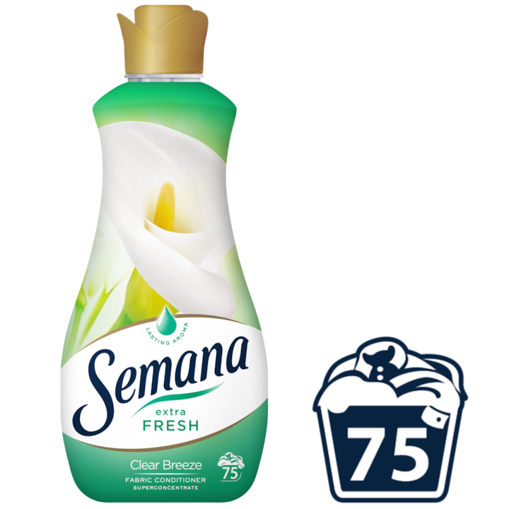 Омекотител Semana Extra Fresh CLEAR BREEZE, 75 пранета, 1.5 л