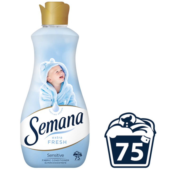 Омекотител Semana Extra Fresh SENSITIVE, 75 пранета, 1.5 л
