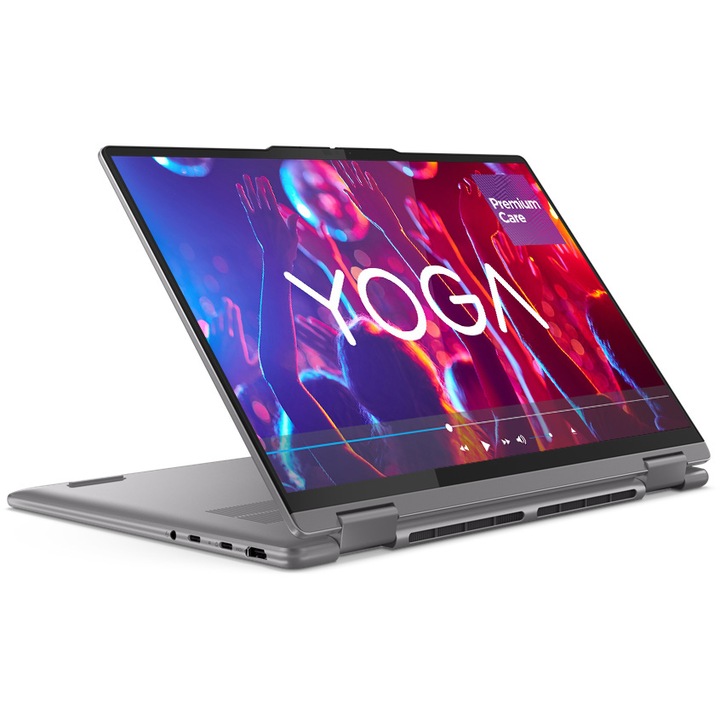 Laptop Lenovo Yoga 7 2-in-1 14AHP9 cu procesor AMD Ryzen™ 5 8640HS pana la 4.9GHz, 14", WUXGA, OLED, 60Hz, Touch, 16GB LPDDR5x, 1TB SSD, AMD Radeon™ 760M Graphics, Windows® 11 Home, Arctic Grey