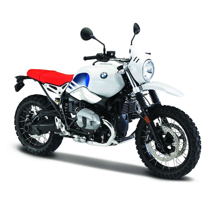 Macheta Motocicleta Bburago 1:18 Bmw R Ninet Urban Alb, BB51030-51069