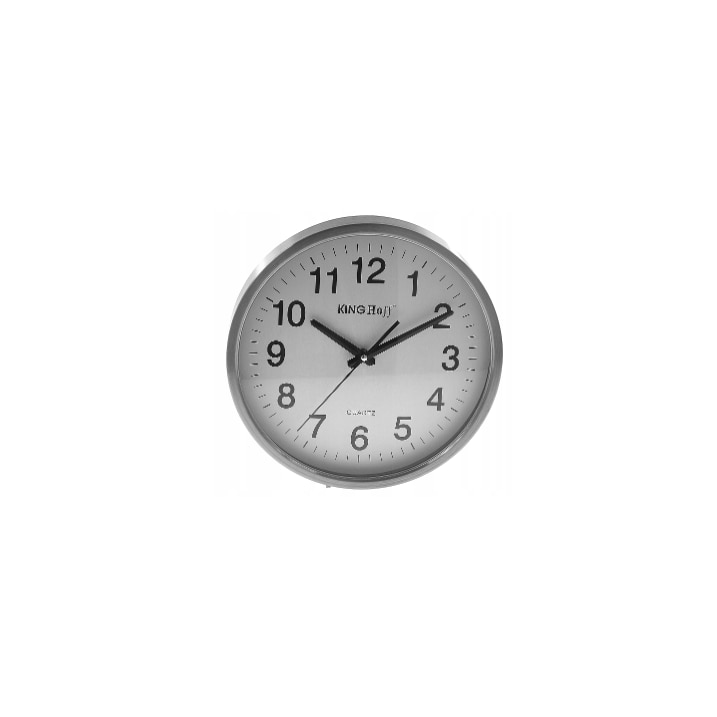 Ceas de perete modern si elegant, din inox, 30cm, Kinghoff - eMAG.ro