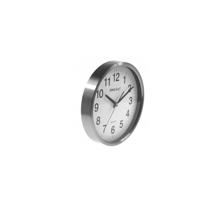 Модерен и елегантен стенен часовник от неръждаема стомана, 30см, Kinghoff