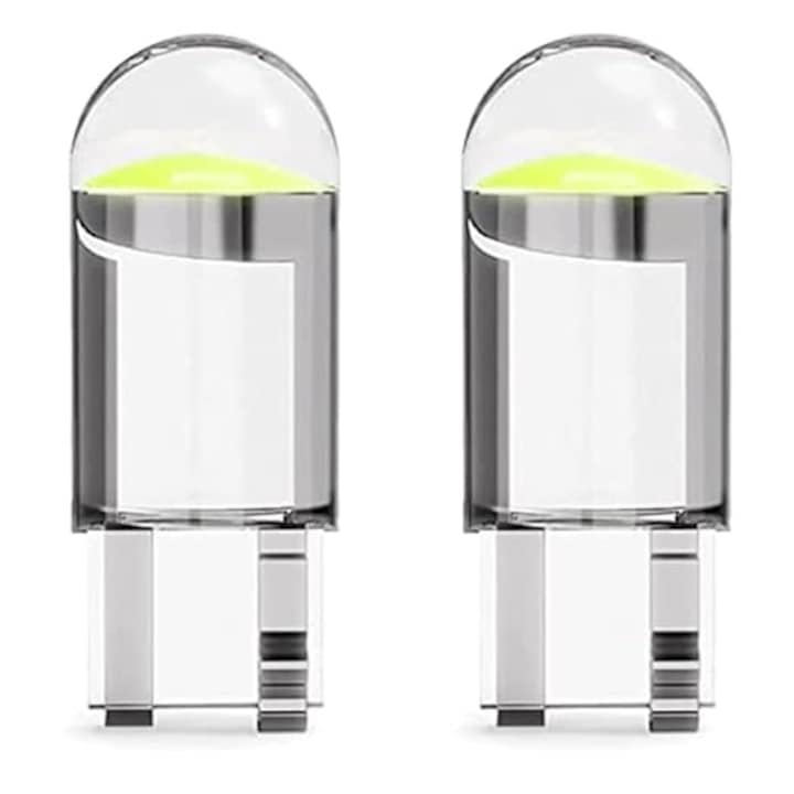 2 db LED izzó készlet műszerfalhoz, T10 / W5W, fehér fény, átlátszó, parkolóérzékelő, környezeti világítás, Dactylion®