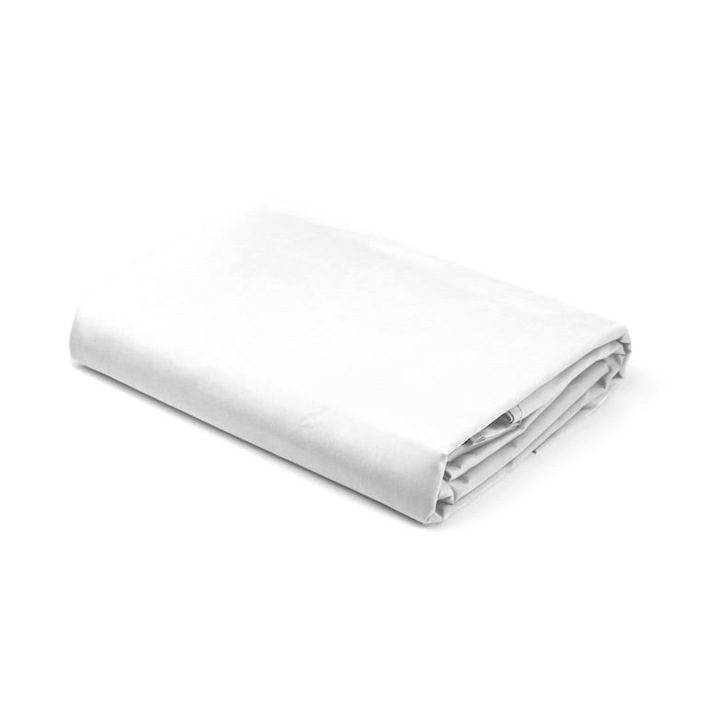 Cearceaf cu elastic Detexpol Pure Collection, bumbac satinat, alb, 220x200+25cm