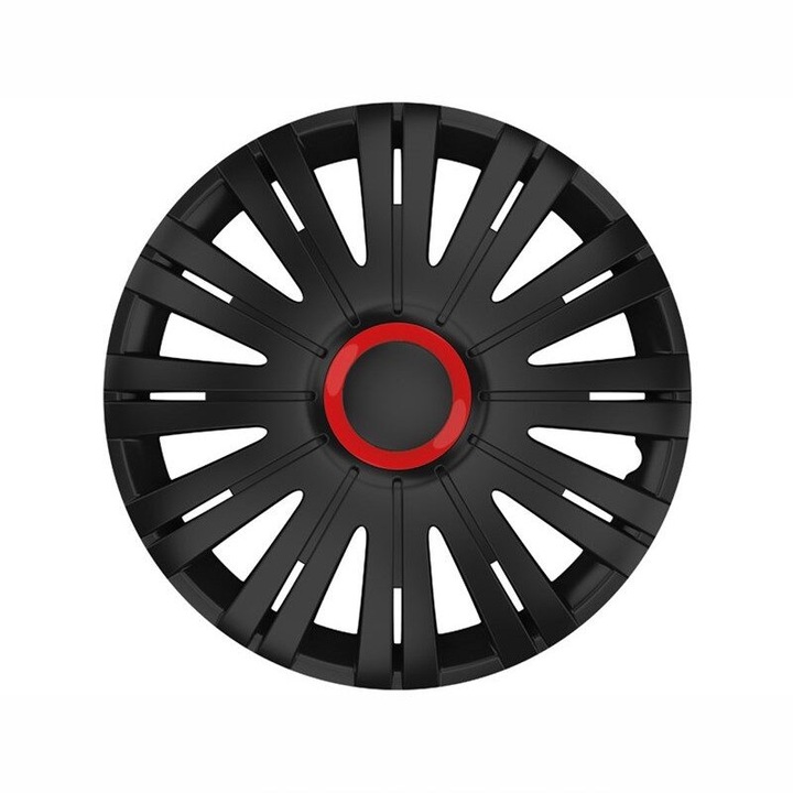 Kerékburkolat 15 hüvelykes, ACTIVE RR, fekete, piros gyűrűvel, KV6435 Carmotion