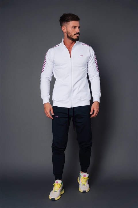 uFIT, Trening cu snururi si fermoar, Alb optic/Bleumarin