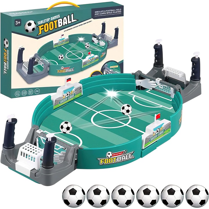 Interaktív asztali foci játék, Műanyag, 6 labda, 3 év+