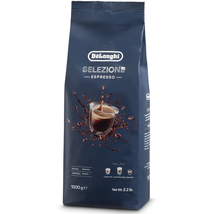 Cafea boabe DE’LONGHI Selezione Espresso DLSC617, note fructate, florale, alune, 1kg
