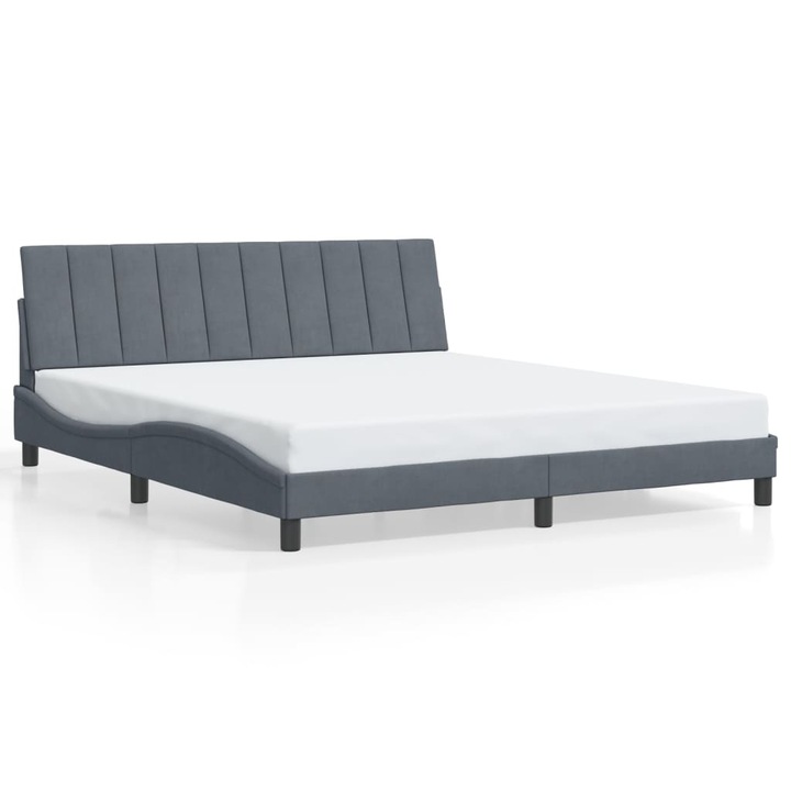 vidaXL sötétszürke bársony ágykeret matrac nélkül 180 x 200 cm 26.75 kg 3207862
