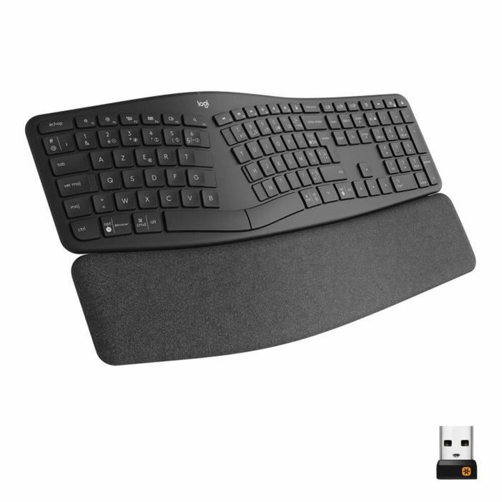 Френска клавиатура AZERTY, Logitech, черна