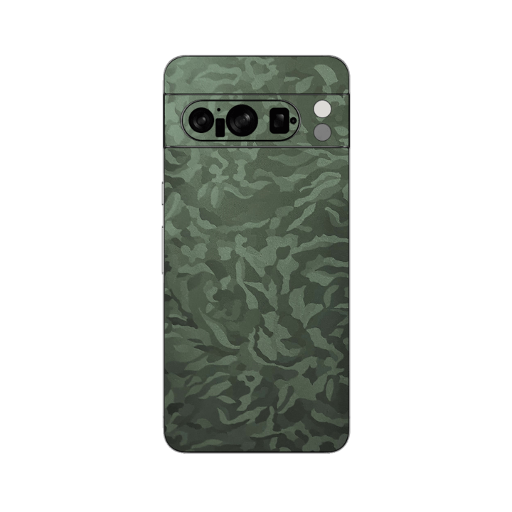 Folie iSkinz pentru Google Pixel 8 Pro - Camo Verde Military Green Shadow, 360 Cut, Skin Adeziv Full Cover, Protectie Carcasa Spate si Laterale