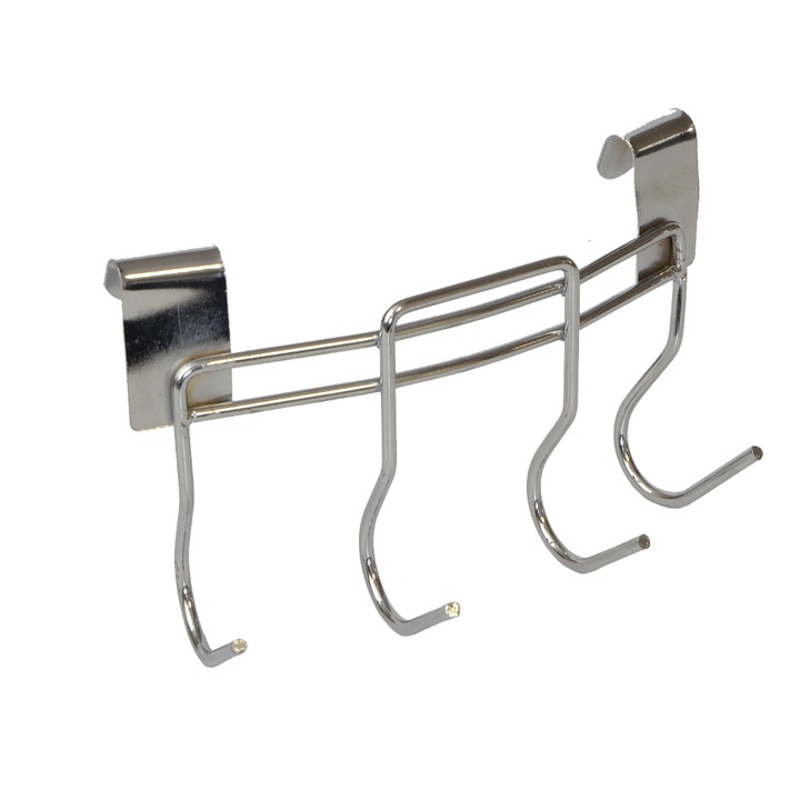 Suport cu carlige pentru ustensilele de gratar, Zola, metal, 20x20 cm, argintiu