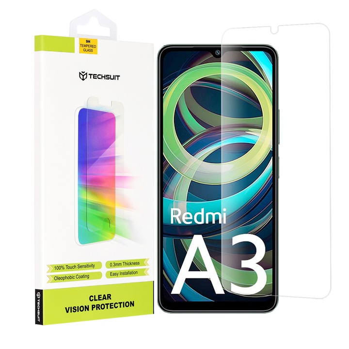 Стъклен Протектор Techsuit за Xiaomi Redmi A3, Прозрачен