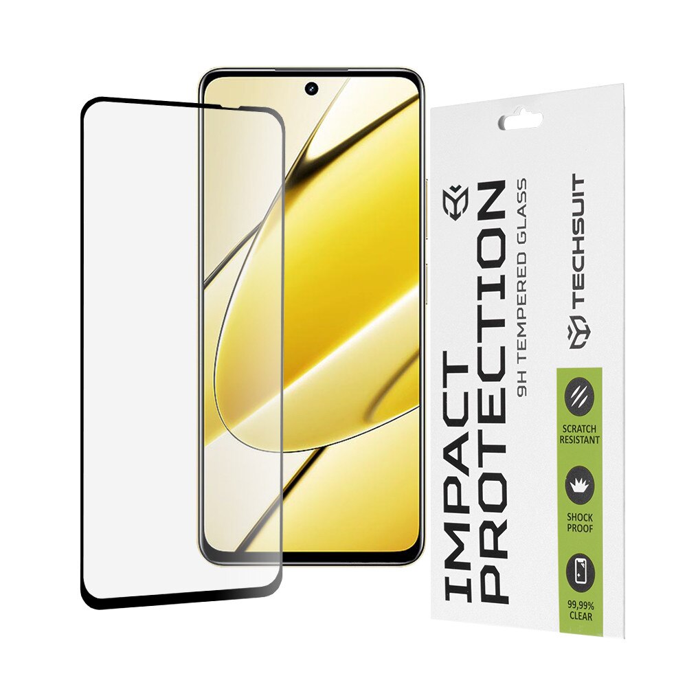 Folie pentru Realme 11 5G - Techsuit 111D Full Cover / Full Glue Glass - Negru