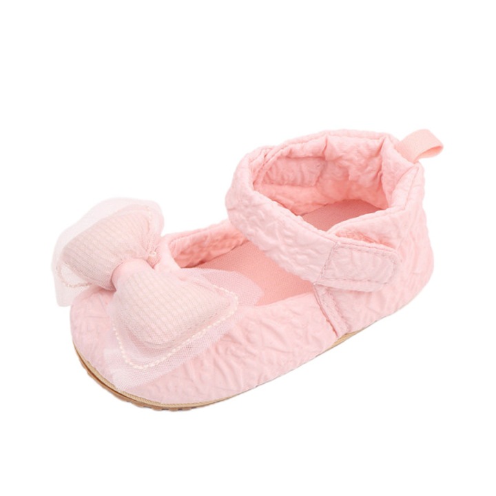 Pantofi SuperBebeShop, Model Sweet, Textil, Fete, Velcro, Roz