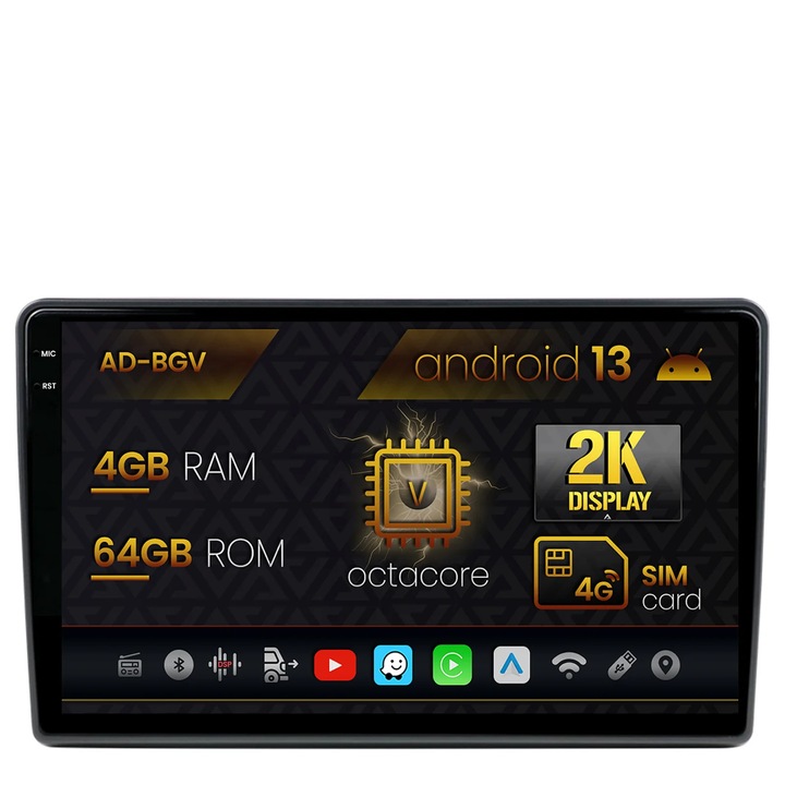 Navigatie Autodrop Opel, Android 13, V-Octacore, 4GB RAM, 64GB ROM, 9.5 Inch - AD-BGV9004, AD-BGRKIT388