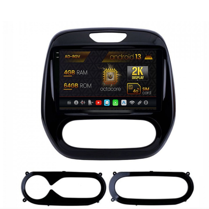 Navigatie Autodrop Renault Captur (2013-2019), Android 13, V-Octacore, 4GB RAM, 64GB ROM, 9.5 Inch - AD-BGV9004, AD-BGRKIT378
