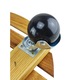 Suport ghiveci pentru flori rotund 35x9, 3 cm., lemn masiv, impregnat cu ulei, roti mobile rotunde metal, exterior-interior, Natural Timber
