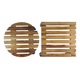 Suport ghiveci pentru flori rotund 35x9, 3 cm., lemn masiv, impregnat cu ulei, roti mobile rotunde metal, exterior-interior, Natural Timber