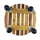 Suport ghiveci pentru flori rotund 35x9, 3 cm., lemn masiv, impregnat cu ulei, roti mobile rotunde metal, exterior-interior, Natural Timber
