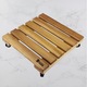 Suport ghiveci pentru flori patrat 25 cm.x 6.5 cm., lemn masiv, impregnat cu ulei, mobil cu roti pivotante, exterior-interior, Natural Timber