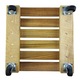 Suport ghiveci pentru flori patrat 25 cm.x 6.5 cm., lemn masiv, impregnat cu ulei, mobil cu roti pivotante, exterior-interior, Natural Timber