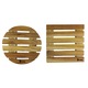 Suport ghiveci pentru flori patrat 25 cm.x 6.5 cm., lemn masiv, impregnat cu ulei, mobil cu roti pivotante, exterior-interior, Natural Timber