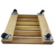 Suport ghiveci pentru flori patrat 25 cm.x 6.5 cm., lemn masiv, impregnat cu ulei, mobil cu roti pivotante, exterior-interior, Natural Timber