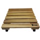 Suport ghiveci pentru flori patrat 25 cm.x 6.5 cm., lemn masiv, impregnat cu ulei, mobil cu roti pivotante, exterior-interior, Natural Timber