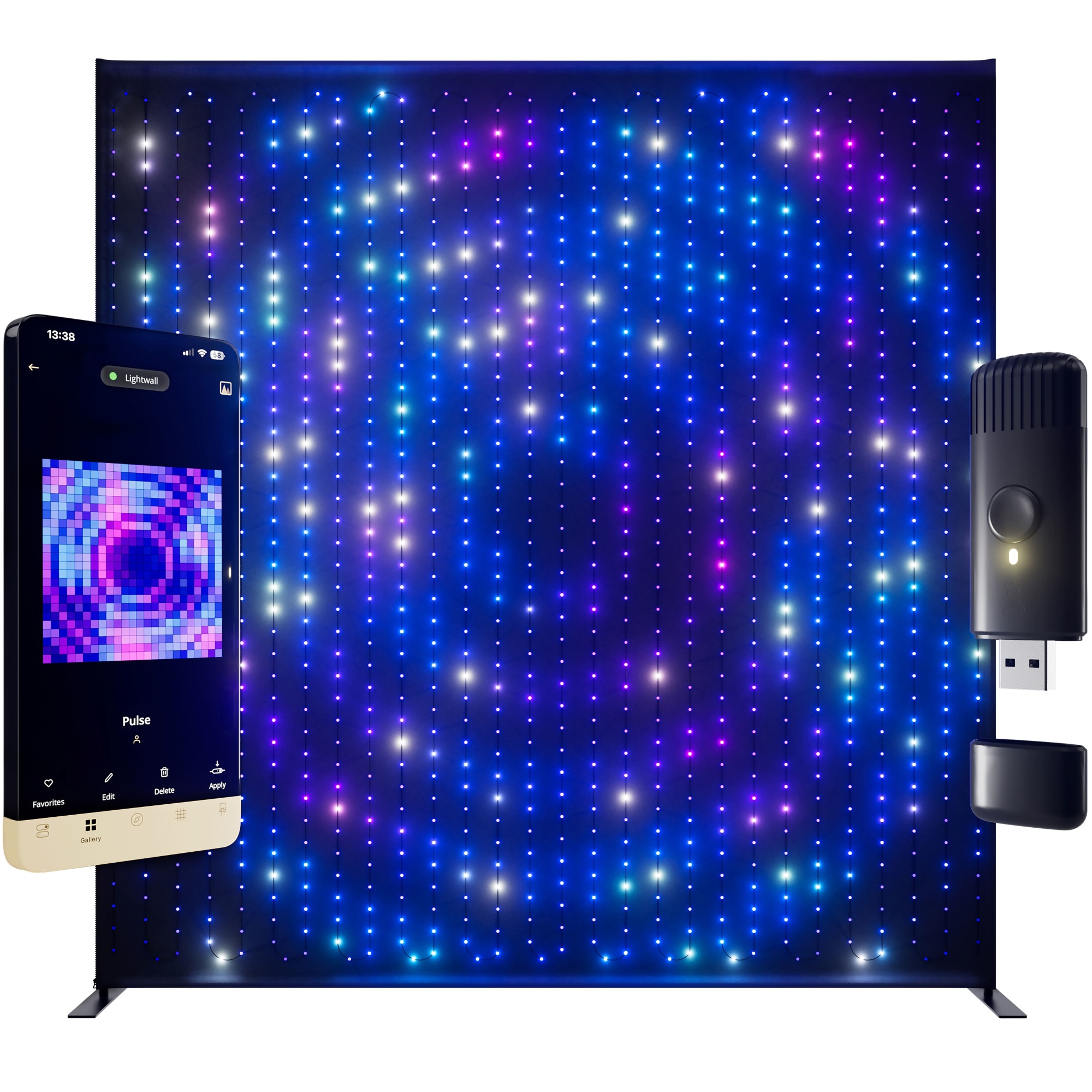 Perete lumini Twinkly portabil, plug-in, RGB, 1120 de leduri, IP44