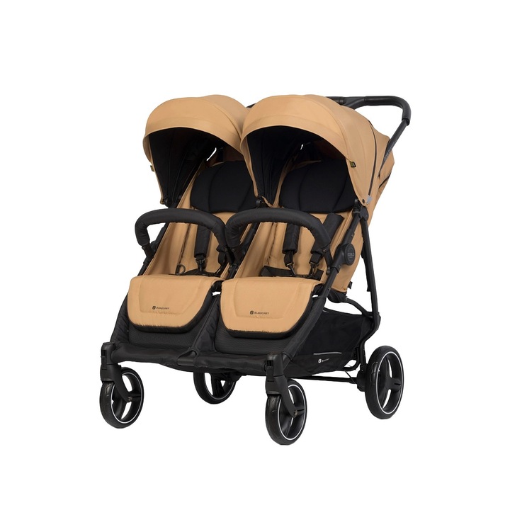 Carucior de gemeni sau frati de varsta apropiata Euro Cart Doblo, Camel