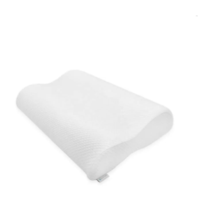 Perna ortopedica cervicala Acus Med, cu spuma cu memorie, pentru ameliorarea durerilor de gat si spate, sustine alinierea corecta a coloanei, ideala pentru dormit pe o parte, cu husa hipoalergenica si lavabila