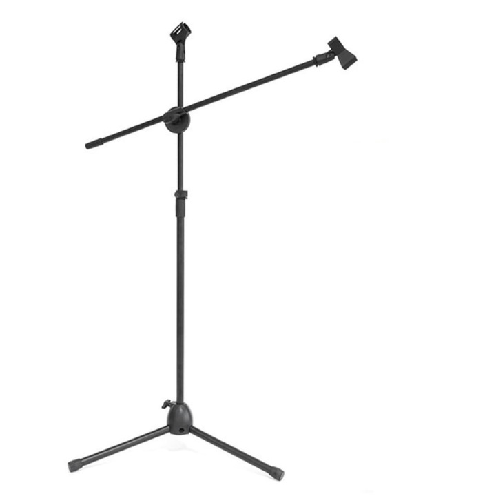 Stativ pentru microfon profesional din otel, trepied cu inaltime reglabila, inaltime 130 cm